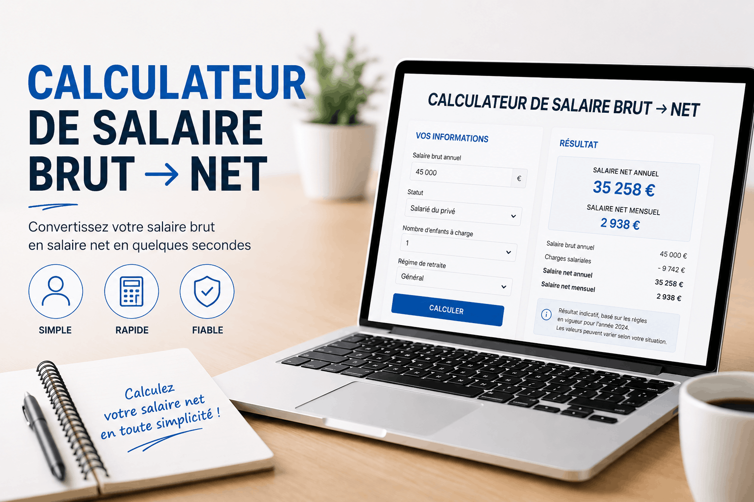 Calculateur de Salaire Brut → Net